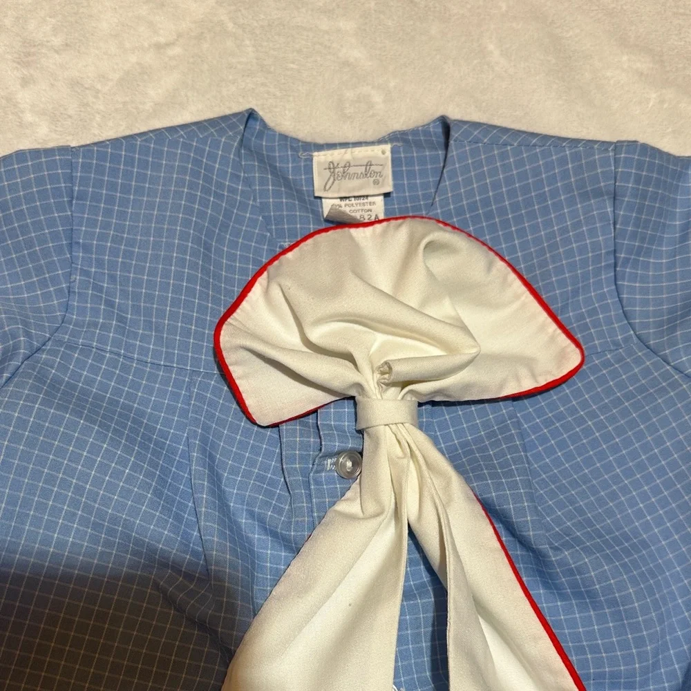 NWOT Vintage Johnstons blue windowpane nautical theme romper 18/24